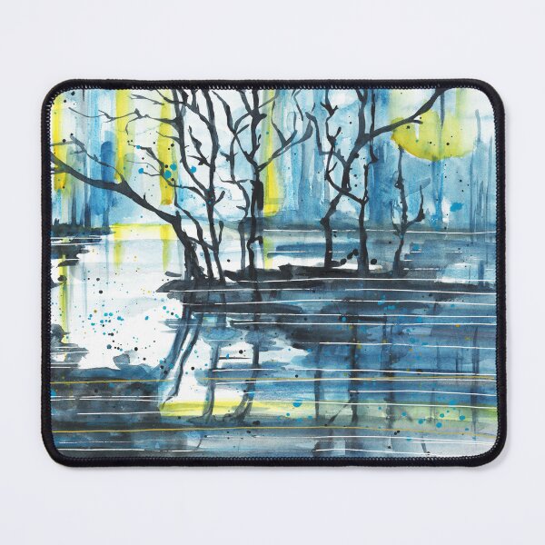 Item preview, Beautiful nature landscape, watercolor sunset, trees designed and sold by anaozzart.