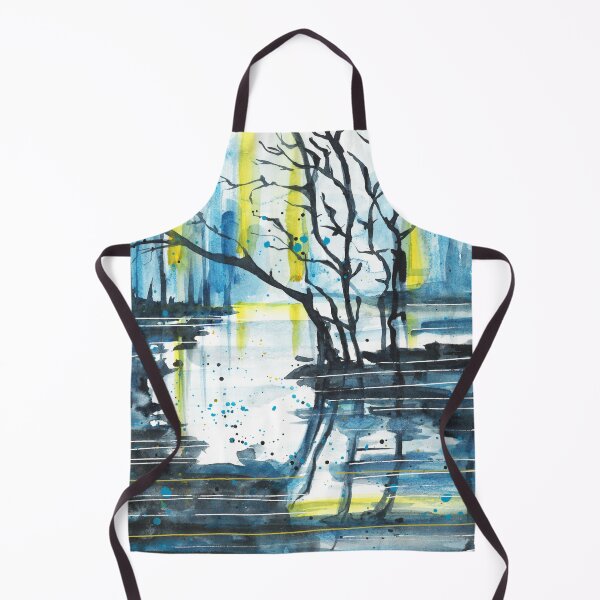 Item preview, Beautiful nature landscape, watercolor sunset, trees designed and sold by anaozzart.