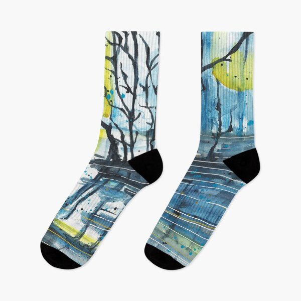 Item preview, Beautiful nature landscape, watercolor sunset, trees designed and sold by anaozzart.