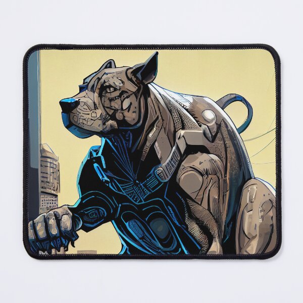 Item preview, Giant futuristic robot cyborg dog attacking the city designed and sold by KoolArtDistrict.