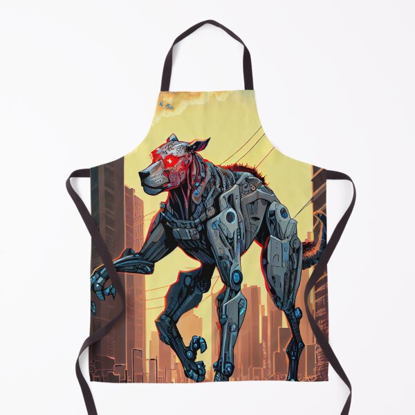 Item preview, Giant futuristic robot cyborg dog attacking the city designed and sold by KoolArtDistrict.