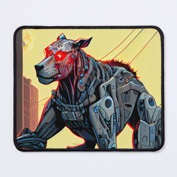 Item preview, Giant futuristic robot cyborg dog attacking the city designed and sold by KoolArtDistrict.