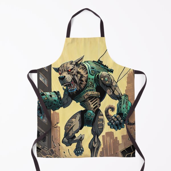 Item preview, Giant futuristic robot cyborg dog attacking the city designed and sold by KoolArtDistrict.