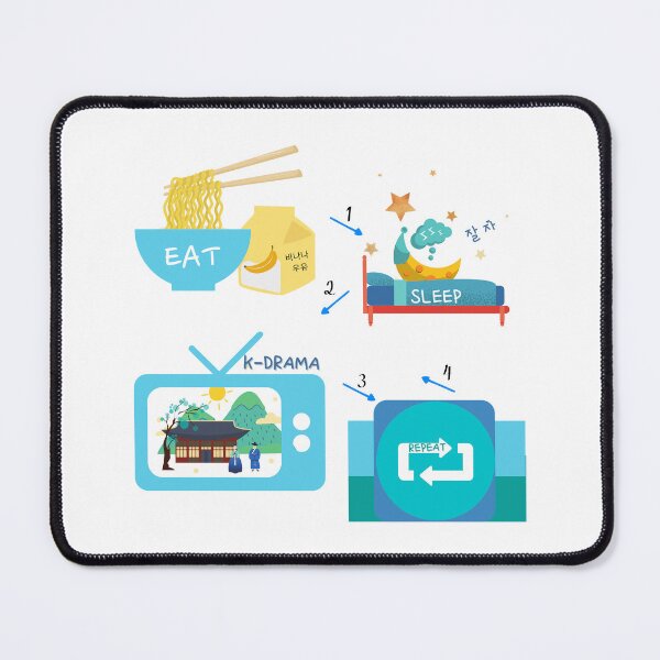 Item preview, Eat Sleep K-Drama Repeat designed and sold by SeoulJourner.