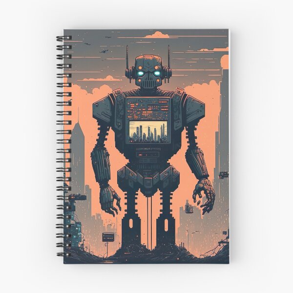 Item preview, Giant futuristic robot attacking the city designed and sold by KoolArtDistrict.