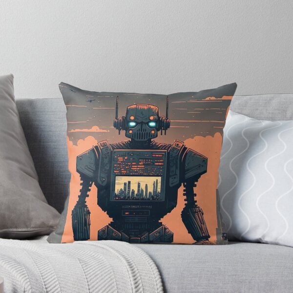 Item preview, Giant futuristic robot attacking the city designed and sold by KoolArtDistrict.
