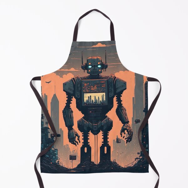 Item preview, Giant futuristic robot attacking the city designed and sold by KoolArtDistrict.