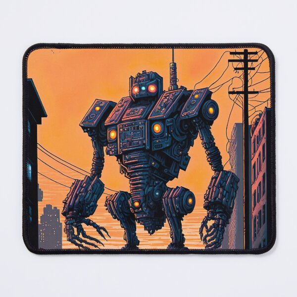 Item preview, Giant futuristic robot attacking the city designed and sold by KoolArtDistrict.