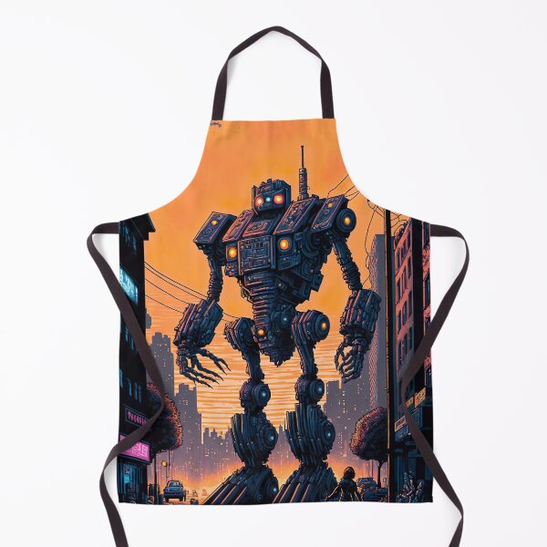 Item preview, Giant futuristic robot attacking the city designed and sold by KoolArtDistrict.