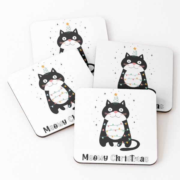 Item preview, Santa Black Cat Tangled Up In Christmas Tree Lights Holiday designed and sold by KidTastic.