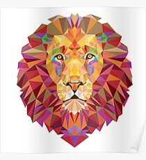 GEOMETRIC ART LION Poster
