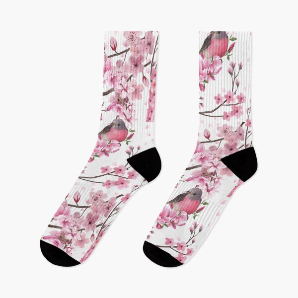 Item preview, Cute Birds Perched on Cherry blossoms - Cottagecore Botanicals designed and sold by ttsayt1earth.