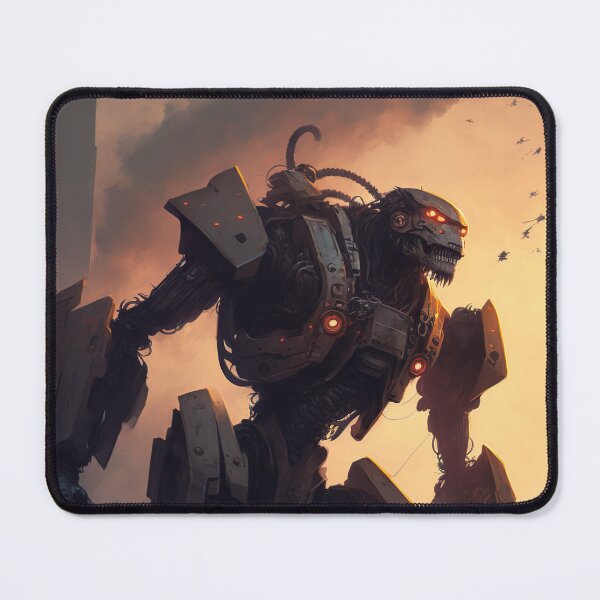 Item preview, Giant futuristic robot cyborg monster attacking the city designed and sold by KoolArtDistrict.