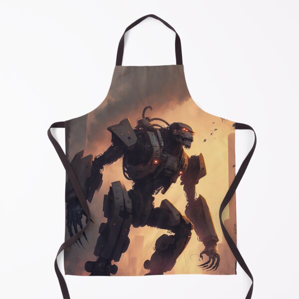 Item preview, Giant futuristic robot cyborg monster attacking the city designed and sold by KoolArtDistrict.