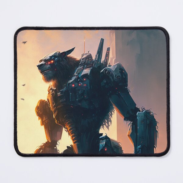 Item preview, Giant futuristic robot cyborg monster attacking the city designed and sold by KoolArtDistrict.