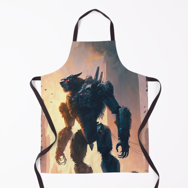 Item preview, Giant futuristic robot cyborg monster attacking the city designed and sold by KoolArtDistrict.