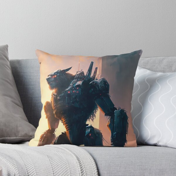 Item preview, Giant futuristic robot cyborg monster attacking the city designed and sold by KoolArtDistrict.