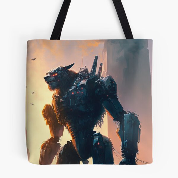 Item preview, Giant futuristic robot cyborg monster attacking the city designed and sold by KoolArtDistrict.