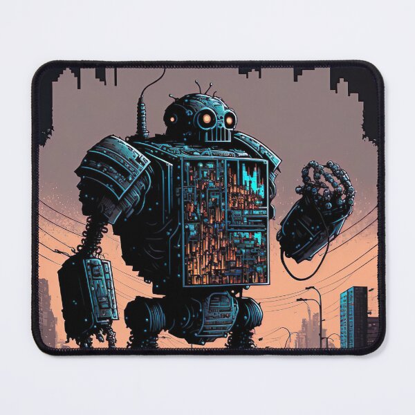 Item preview, Giant futuristic robot attacking the city designed and sold by KoolArtDistrict.