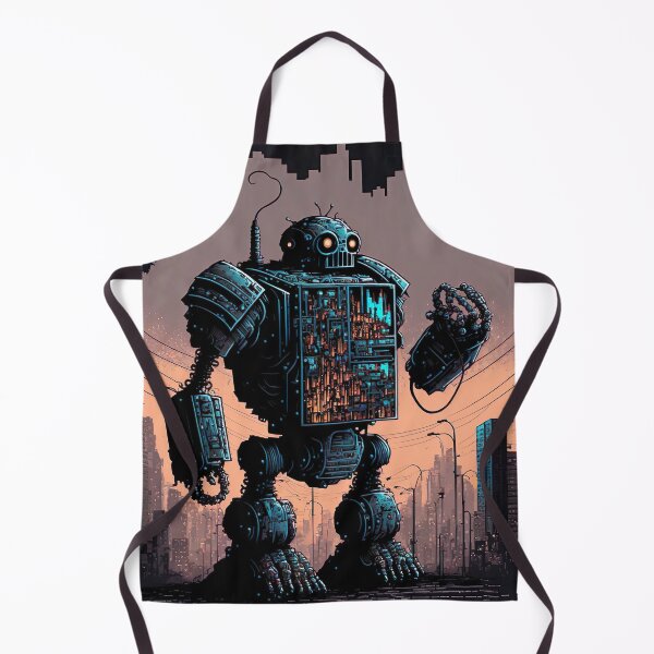 Item preview, Giant futuristic robot attacking the city designed and sold by KoolArtDistrict.