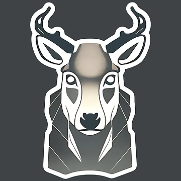 Artwork thumbnail, Deer Magic Sticker Abstract Design by Litheon