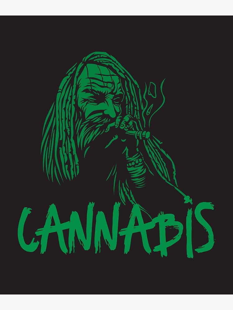 Disover Old Man CANNABIS Smoker~ Image for Marijuana Weed  Pot Smoking Stoners Premium Matte Vertical Poster