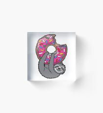 Sloth loves donut Acrylic Block