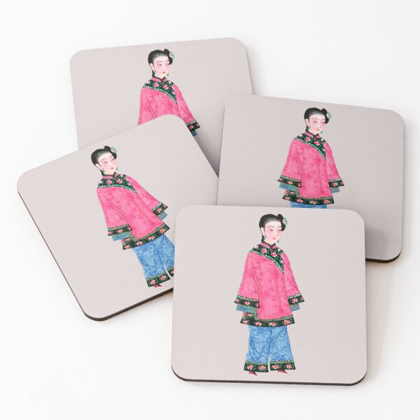 Item preview, Chinese Woman in Traditional Pink Coat Vintage Illustration by Anonymous designed and sold by Art-Chemistry.