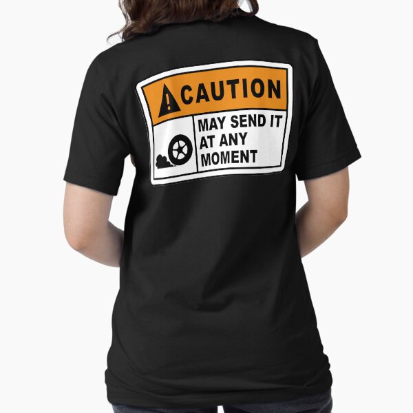 Vista previa del artículo con la obra «Precaución: puede enviarlo en cualquier momento.», diseñado y vendido por TorqueBurnout.