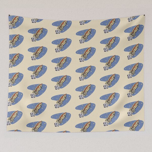 Item preview, Retro Rocket in Outer Space designed and sold by jeff-jones.