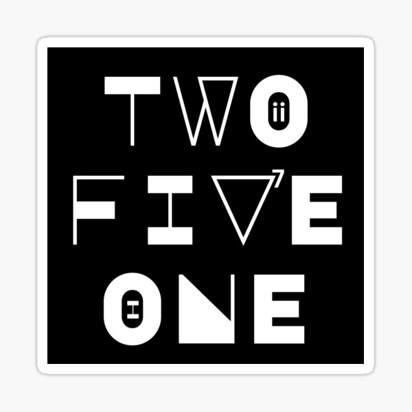Two Five One ii-V7-I Jazz Chord Progression - White on Black Sticker