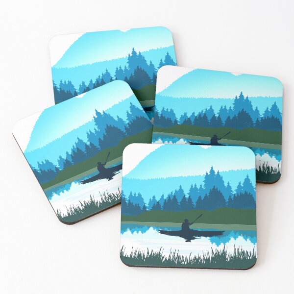 Item preview, Kayaker In Blue River Landscape designed and sold by uFit.