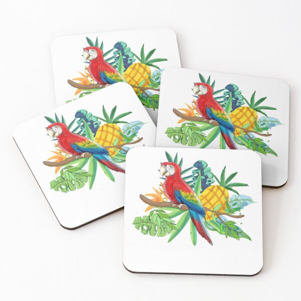 Item preview, parrot with tropical plants designed and sold by sonaadalian.