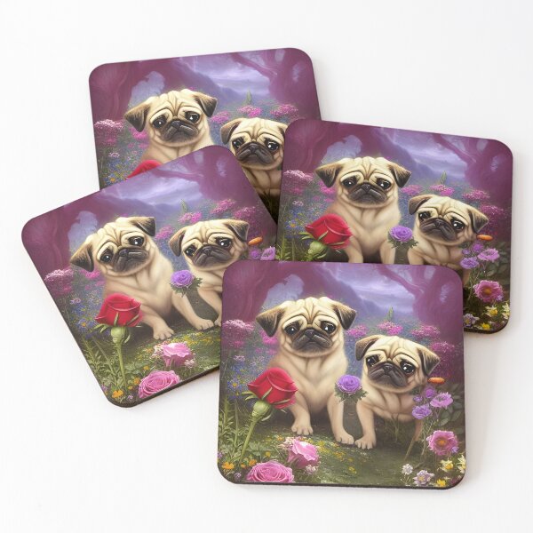 Item preview, Pugs in Wonderland  designed and sold by kosmicfairytale.