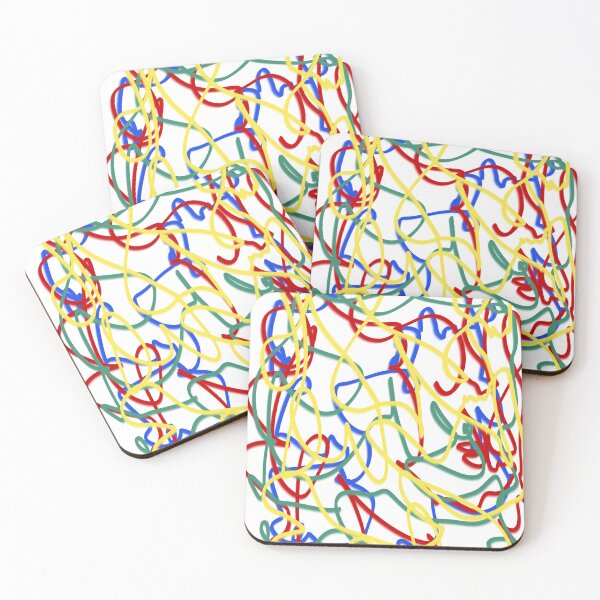 Item preview, Colorful Scribble Doodle Rainbow Primary Colors Painting Print Pattern designed and sold by hopecope.