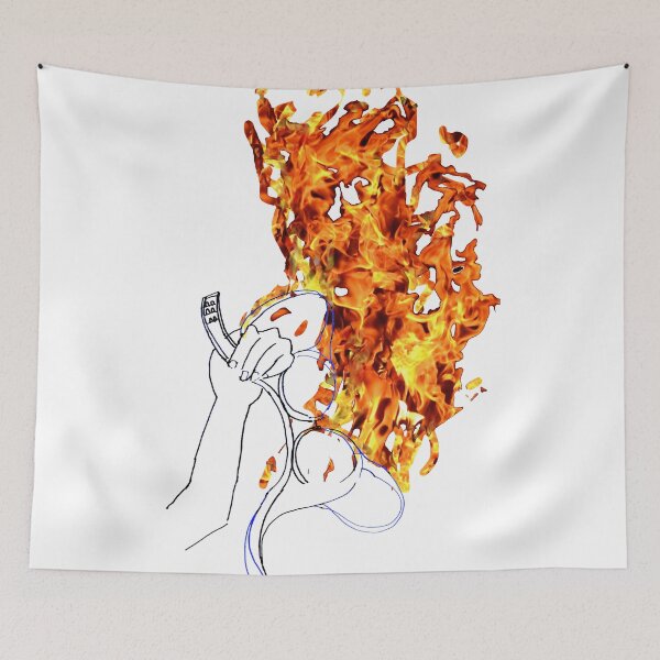 Item preview, Bra Burning meme cartoon Illustraition designed and sold by AmandaFineArt.