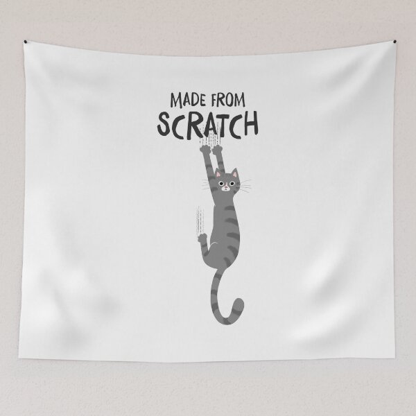 Item preview, Grey Striped Tabby Cat Made From Scratch Funny Cat Hanging On designed and sold by Jenn Inashvili.