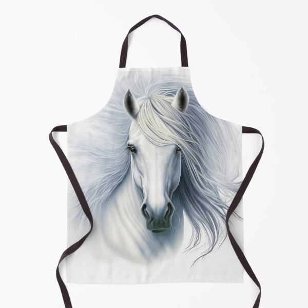 Item preview, White Horse with flowing mane - Pencil Drawing - Messy Hair designed and sold by photo4u2.