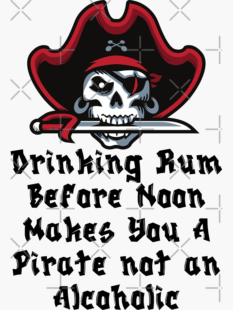 Drinking Rum Pirate Sticker - U.S. Custom Stickers