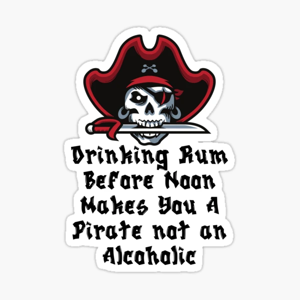 Drinking Rum Pirate Sticker - U.S. Custom Stickers