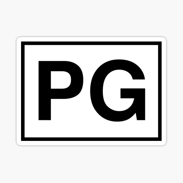 Rated PG Sticker for Sale by Rossman72