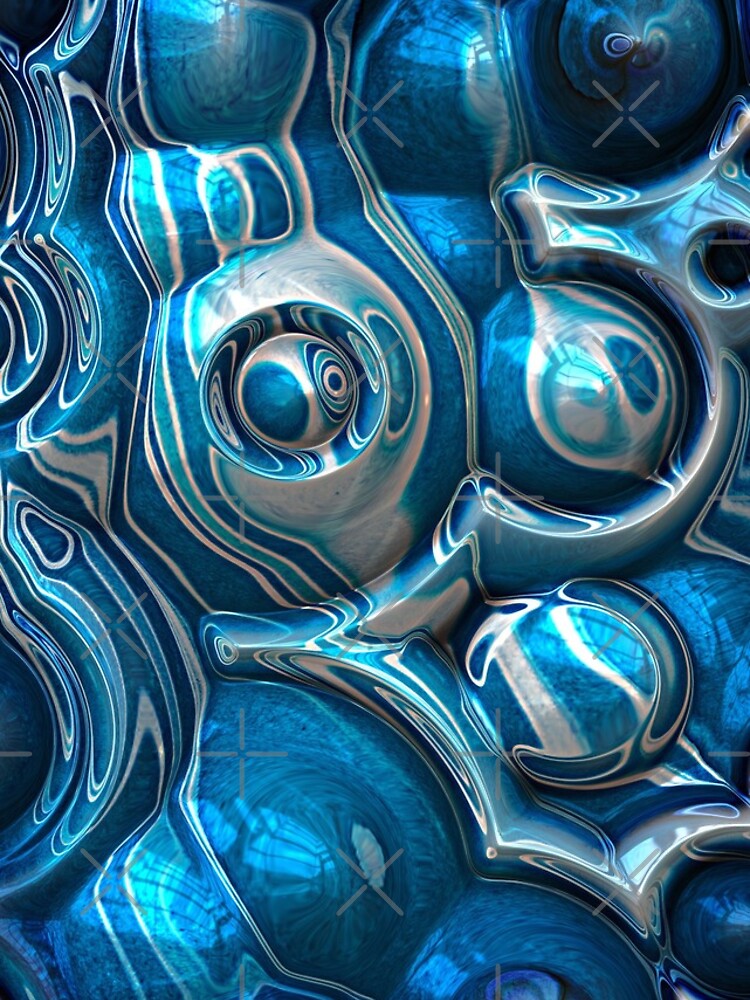 Macro 3D Blue Reflections by perkinsdesigns