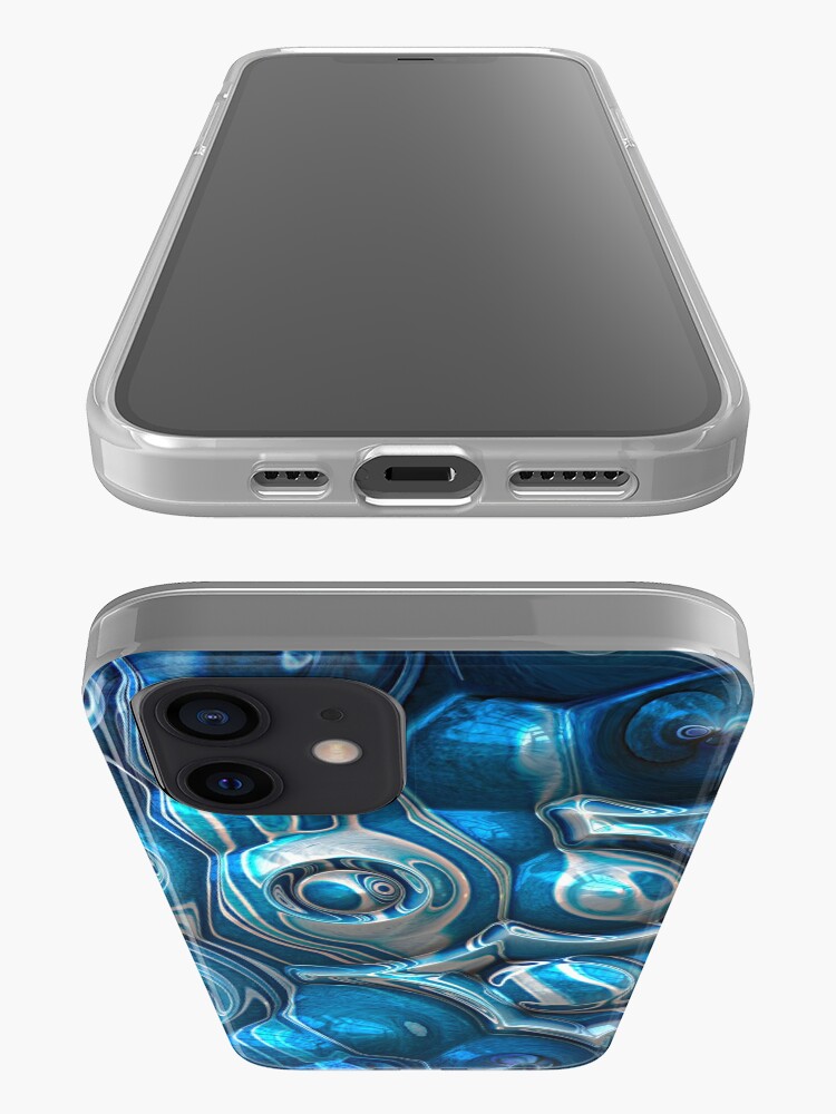 Alternate view of Macro 3D Blue Reflections iPhone Case & Cover