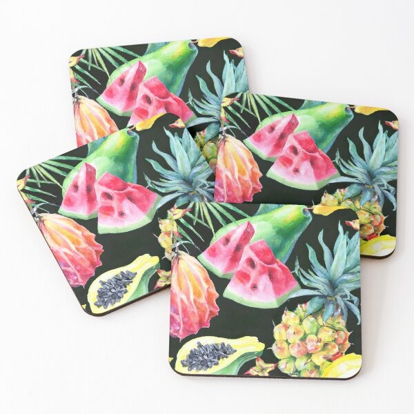 Item preview, Tropical Island fruit and flowers designed and sold by TsunamiBlue.