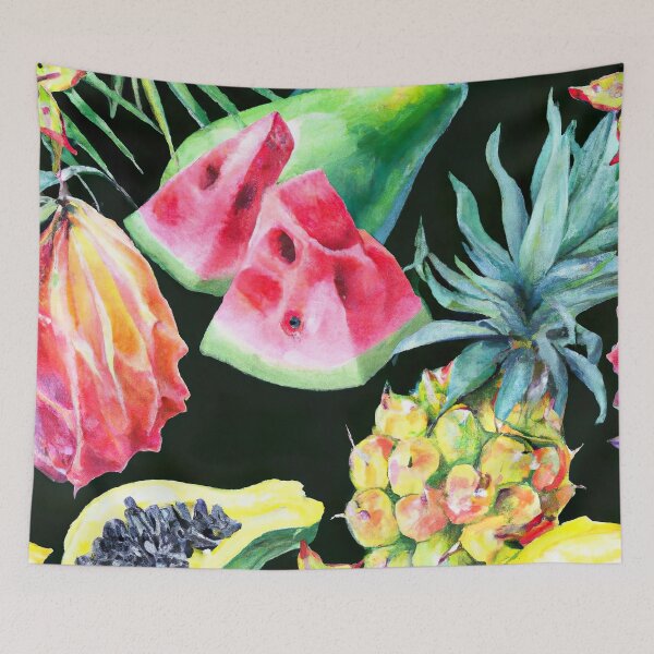 Item preview, Tropical Island fruit and flowers designed and sold by TsunamiBlue.