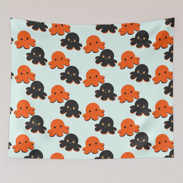 Item preview, Moody Reversible Octopus Duo in Orange and Black designed and sold by ShopBabyFace.