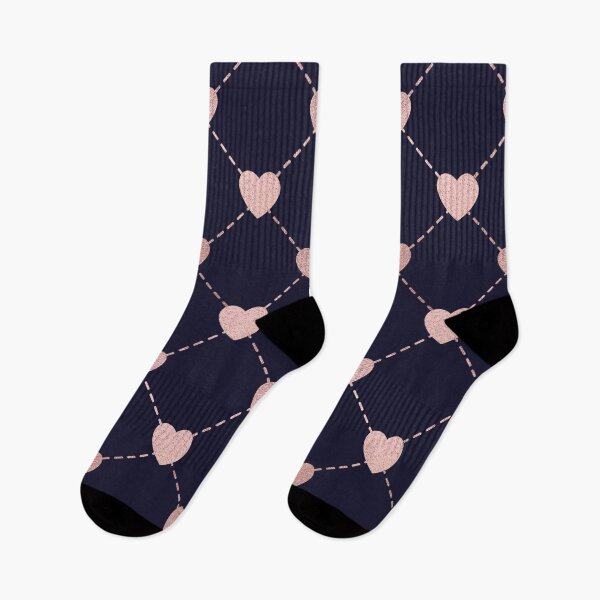 Item preview, rose gold heart net on navy  designed and sold by MGuyerArt.