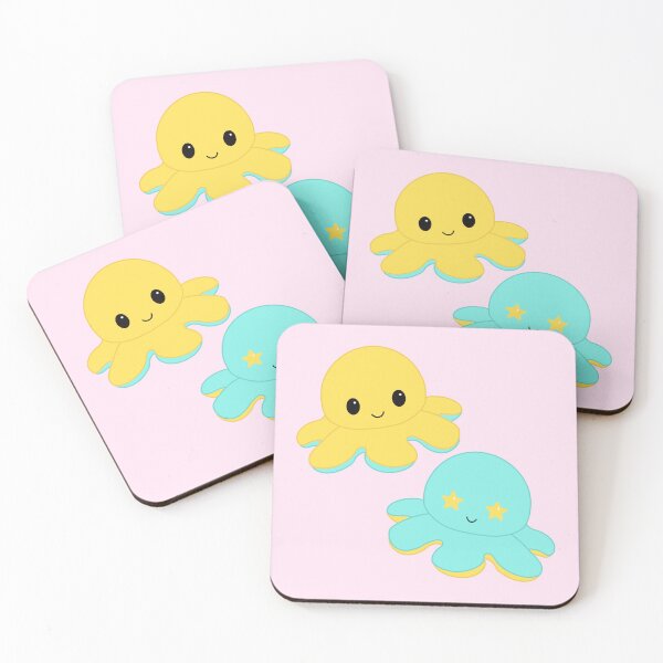 Item preview, Moody Reversible Octopus Duo in Yellow and Aqua designed and sold by ShopBabyFace.