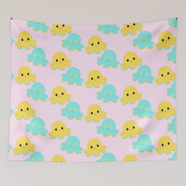 Item preview, Moody Reversible Octopus Duo in Yellow and Aqua designed and sold by ShopBabyFace.