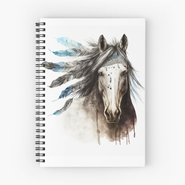 Item preview, Sepia Spirit Horse with flowing mane - Pencil Drawing - Boho Horse Portrait designed and sold by photo4u2.